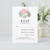 Sukkulente und rosa Florale Hochzeitskarten RSVP Karte (Stehend Vorderseite)