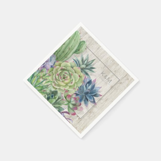 Sukkulente und rustikale Hochzeitssaison ID515 Serviette (Ecke)
