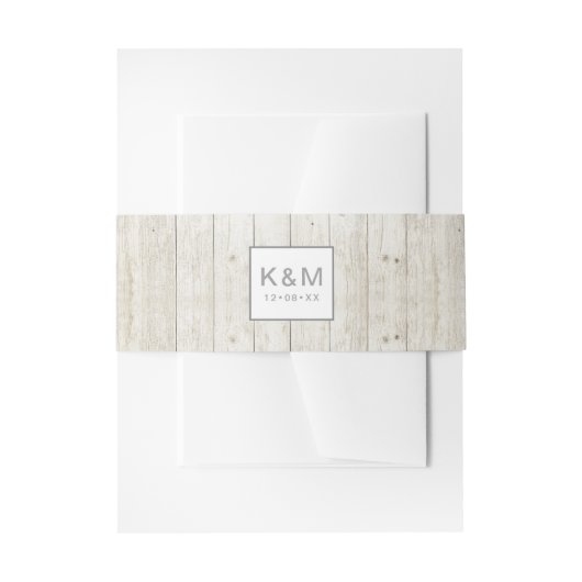 Sukkulente und rustikale Holzhochzeit ID515 Einladungsbanderole (Vorderseite Beispiel)