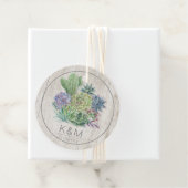 Sukkulente und rustikale Holzhochzeit ID515 Geschenkanhänger (Beispiel)