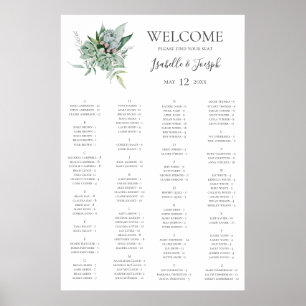 Sukkulente Vegetation   Alphabetische Sitztabelle Poster