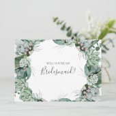 Sukkulente Vegetation | Bridesmaid-Vorschlagskarte Einladung (Stehend Vorderseite)