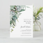 Sukkulente Vegetation | Brunch und Brauchdusche Einladung (Stehend Vorderseite)