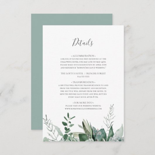 Sukkulente Vegetation | Details zur Seite Begleitkarte (Vorne/Hinten)