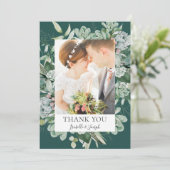 Sukkulente Vegetation | Dunkelgrünes Foto Dankeskarte (Stehend Vorderseite)