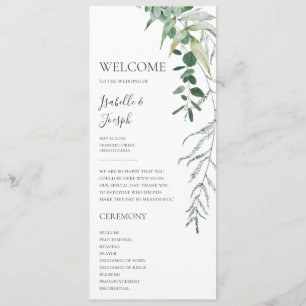 Sukkulente Vegetation Flat Wedding Program Programm