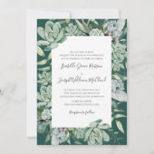 Sukkulente Vegetation | Grüner traditioneller Name Einladung (Vorderseite)