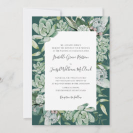 Sukkulente Vegetation | Grüner traditioneller Name Einladung