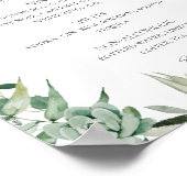 Sukkulente Vegetation | Hochzeitsgetränk Poster (Ecke)