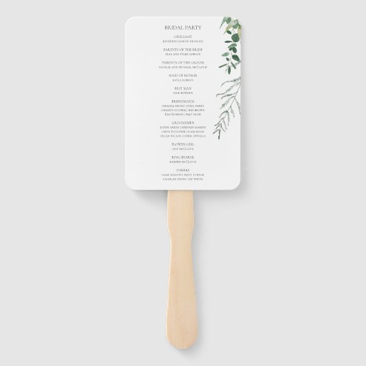 Sukkulente Vegetation | Hochzeitsprogramm Hand Fan Fächer (Rückseite)