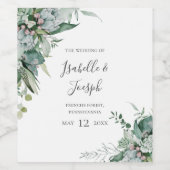 Sukkulente Vegetation | Hochzeitsweinsiegel Weinetikett (Einzelnes Label)