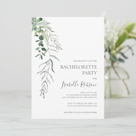 Sukkulente Vegetation | JUNGGESELINNEN-ABSCHIED Einladung (Stehend Vorderseite)