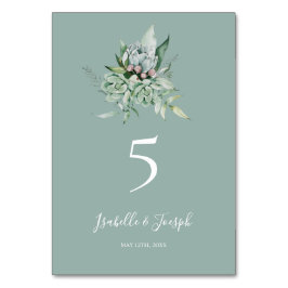 Sukkulente Vegetation | Sage Green Tischnummer