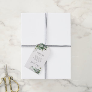 Sukkulente Vegetation Sage Green Wedding Welcome Geschenkanhänger