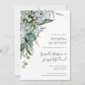 Sukkulente Vegetation | Sage Green Wedeption Empfa Einladung (Vorderseite)