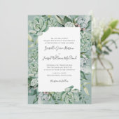 Sukkulente Vegetation | Sage Traditional Full Name Einladung (Stehend Vorderseite)