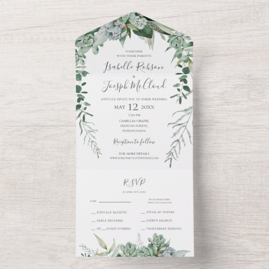 Sukkulente Vegetation | Siegel und Senden All In One Einladung (Innen Boden)