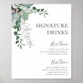 Sukkulente Vegetation | Unterschrift Drinks Poster (Vorne)