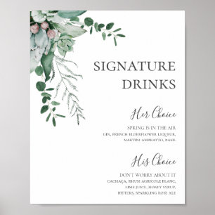 Sukkulente Vegetation Unterschrift Drinks Poster