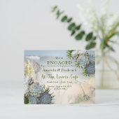 Sukkulente Verlobung der blassen Blues Einladungspostkarte (Stehend Vorderseite)