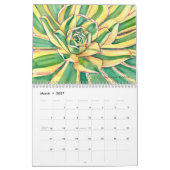 Sukkulente Wasserfarben 12 Monate #4 Kalender (Mär 2027)