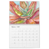 Sukkulente Wasserfarben 12 Monate #4 Kalender (Feb 2027)