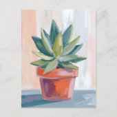 Sukkulente Wasserpflanze Botanische Farbe Postkarte (Vorderseite)