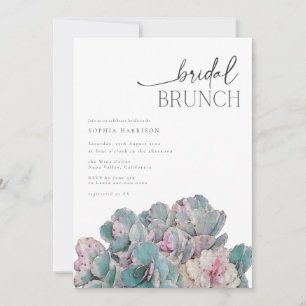 Sukkulente Wüste Minimal Bridal Brunch Einladung