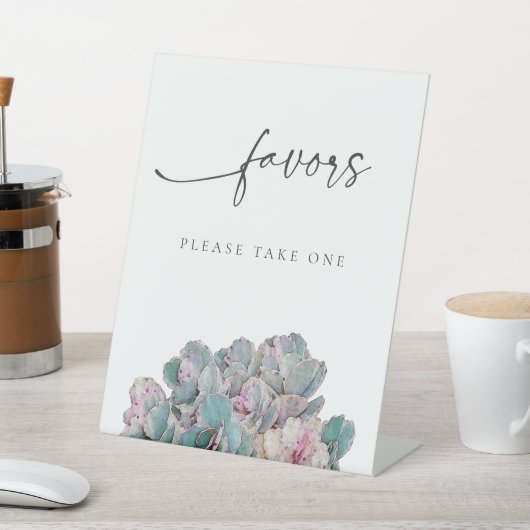 Sukkulente Wüstenfavorisierungszeichen Sockelschild (In SItu)