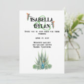 Sukkulente Wüstenhochzeit Einladung (Stehend Vorderseite)