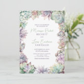 Sukkulente Wüstenhochzeit Einladung (Stehend Vorderseite)