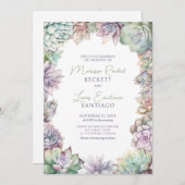 Sukkulente Wüstenhochzeit Einladung (Vorne/Hinten)