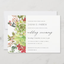 Sukkulente Wüstenkaktus Red Floral Wedite Einladun