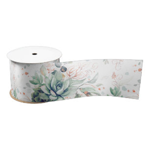 Sukkulenten Blätter Grün Elegante Botanik Satinband