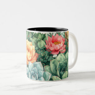 Sukkulenten-Garten-Tasse - Kaktus Botanische Pflan Zweifarbige Tasse
