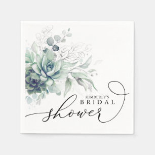 Sukkulenten Grün Elegante Hochzeit / Babyparty N Serviette