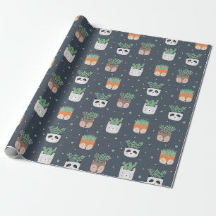 Sukkulenten in Töpfen Geschenkpapier