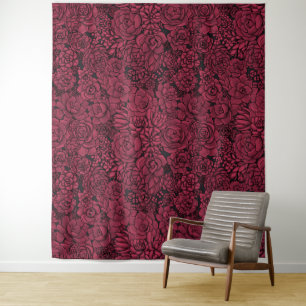 Sukkulenten in Viva Magenta - Farbe des Jahres 202 Wandteppich