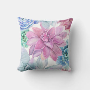 Sukkulenten Moderne Chic Fiesta Garten Floral Weiß Kissen