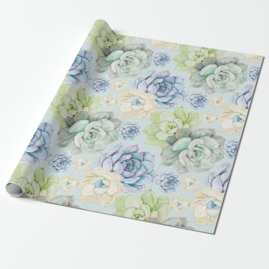 Sukkulenten-Muster-Geschenkpapier Geschenkpapier (Ungerollt)