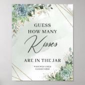 Sukkulenten Raten Sie, wie viele Küsse im Glas sin Poster (Vorne)