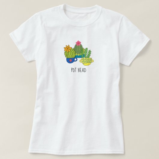 Sukkulenten-Topf-Kopf-T-Shirt T-Shirt (Design vorne)