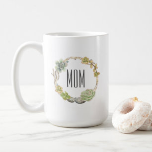 Sukkulenten, Zweige und Steine Muttertag Kaffeetasse