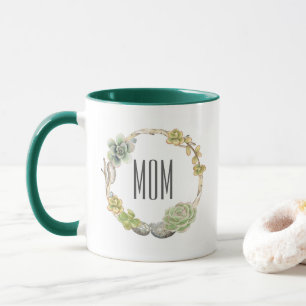 Sukkulenten, Zweige und Steine Muttertag Tasse