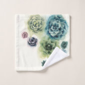 Sukkulentencluster Badhandtuch Set (Waschlappen)
