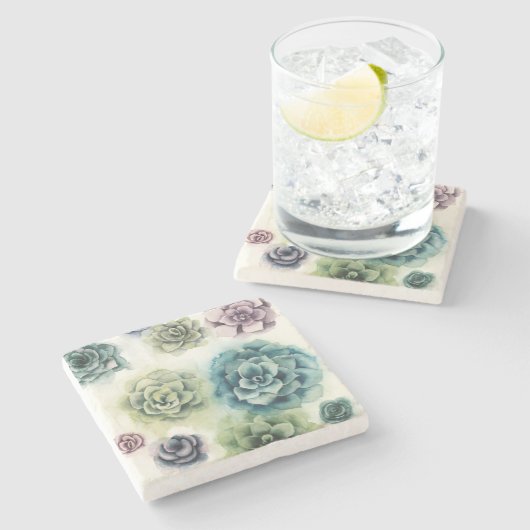 Sukkulentencluster Steinuntersetzer (Seitenansicht)