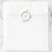 Sukkulentengarten | Wasserfarbe Initial Quadratischer Aufkleber (Tasche)