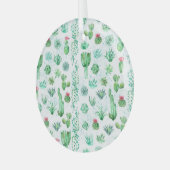 Sukkulenter Garten: Aquarellfarbener, nahtloser Hi Ornament Aus Glas (Vorderseite links)