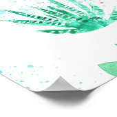 Sukkulenter Garten: Aquarellfarbener, nahtloser Hi Poster (Ecke)