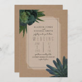 Sukkulenter Inspirierter Einladung zur Hochzeit (Vorne/Hinten)